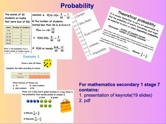 Probability for secondary 1 stage 7  keynote presentation+pdf