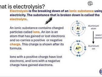 Electrolysis and Extraction of metals Revision