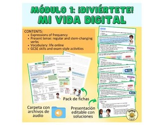 Diviértete - ‘Mi vida digital’  Pearson Edexcel New GCSE Ppt + answers & matching worksheet