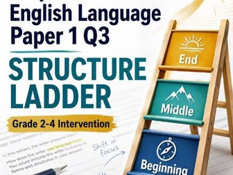 AQA GCSE English Language Paper 1 Q3 Structure Ladder | Grade 2-4 Intervention