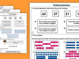 Maths homework ordering numbers