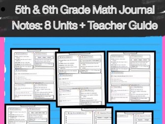 5th & 6th Grade Math Journal Notes – 8 Units