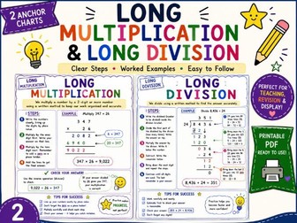Long Multiplication and Division Anchor Charts