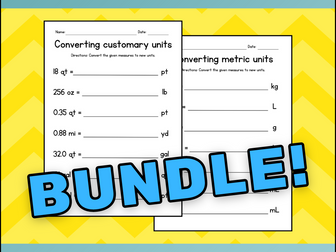 Converting Units of Length, Volume and Weight - Measurement Worksheets BUNDLE