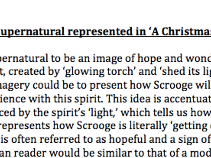 How Are The Supernatural Presented In A Christmas Carol A Grade 9 