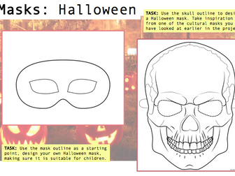 Art & Design - Cultural Masks Worksheets - HALLOWEEN