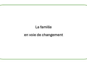 AS French (AQA) Infographie: la famille en voie de changement