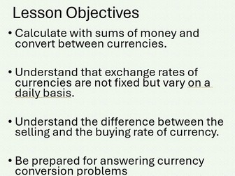 Currency Conversions. Maths Functional Skills L2 GCSE Full Lesson