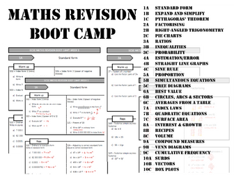 GCSE Maths Revision Boot Camp: Week 1 - 10