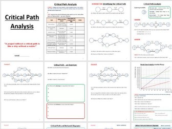 Network Diagrams / Analysis & Critical Path Analysis (Business A-Level)