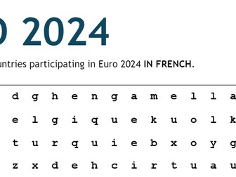 Euro 2024 Wordsearch