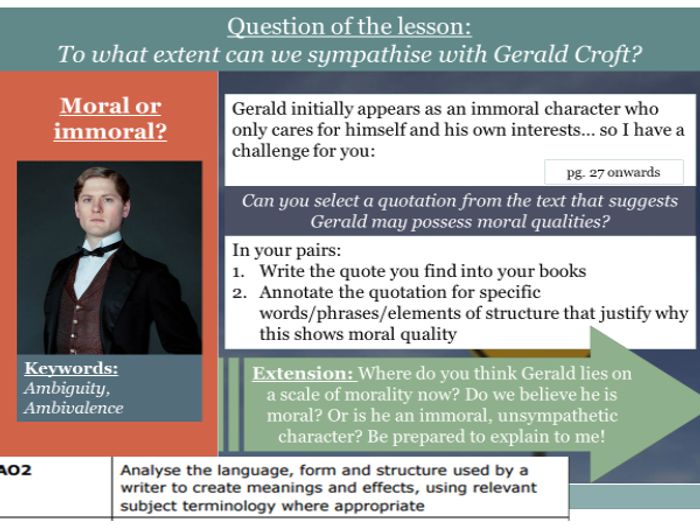 Gerald Croft An Inspector Calls - Morality And Sexual Behaviours ...