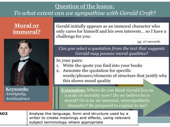 Gerald Croft An Inspector Calls - Morality and Sexual Behaviours - OUTSTANDING Observation Lesson