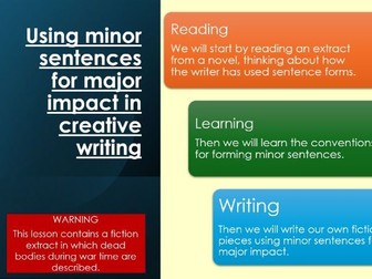 Using minor sentences for major impact in creative writing