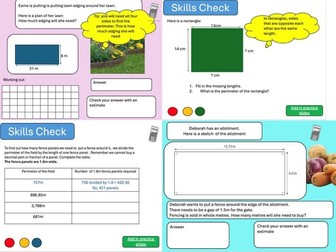 Perimeter complete  Lesson  FS1/FS2 powerpoint and workbook U4a
