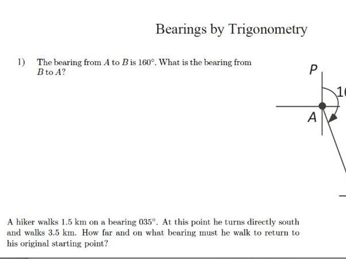 GCSE Maths Revision : Bearings By Trigonometry | Teaching Resources