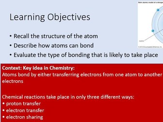 Chemistry Key Principles. Atoms and Bonding