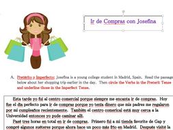 Shopping Reading Activity (Spanish)