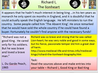 Richard the Lionheart - Good King or Bad King?