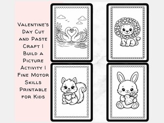 Valentine’s Day Cut and Paste Craft | Build a Picture Activity | Fine Motor Skills Printable for Kid