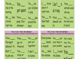 Modals of Obligation, Necessity and Prohibition Tic-Tac-Toe or Bingo