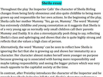 Grade 9 Sheila  Essay AQA GCSE English literature
