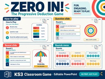 ZERO IN!  - Progressive Deduction Classroom Game