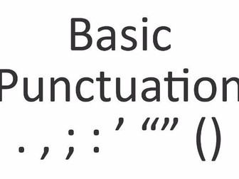 Entry Level 3 Basic Punctuation Worksheet