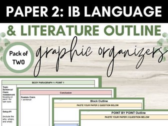 IB Language and Literature Paper 2 Outline Graphic Organizer SET