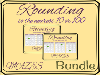 Rounding to the nearest 10 and 100 mazes bundle