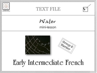 Early Intermediate French Mini-lesson: Water (L'eau)