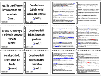 Good & Evil - Revision cards with answers - Eduqas/WJEC