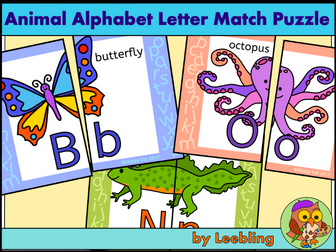 Animal Alphabet Letter Match - Upper and lower case letters
