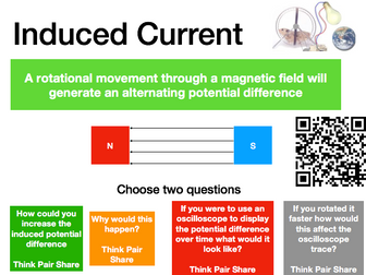 Generator effect physics-elaboration activities, ppt & exam Qs in one (Magnetism & Electromagnetism)