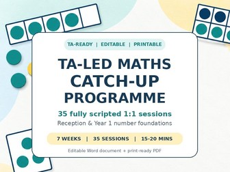 TA-Led Maths Intervention Programme | 7 Weeks | Reception & Year 1 Foundations