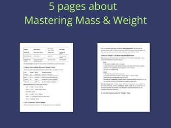 Mastering Mass & Weight