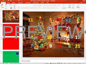 Christmas Advent Calendar Powerpoint Template Starters