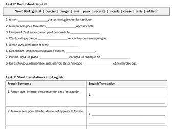 AQA GCSE 2026: Pros Cons Tech | Vocab (French Foundation)