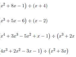 Long division of polynomials worksheets (with solutions) | Teaching