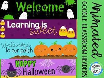 Halloween animated Google Classroom headers