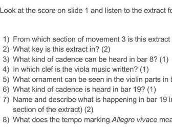 Mozart piano concerto No. 21 listening questions