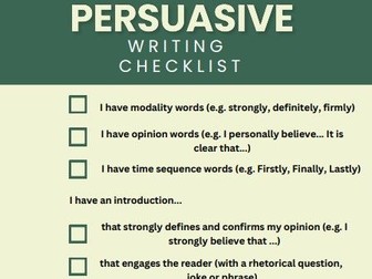Persuasive Writing - Checklist