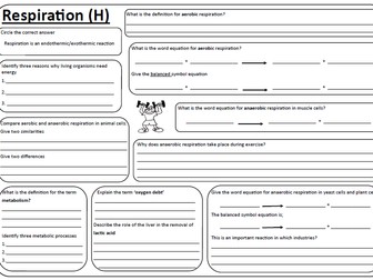 AQA Trilogy Combined Biology P1 Revision Sheets - Higher