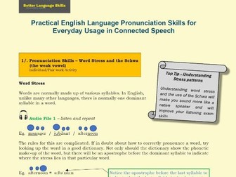 Practical English Language Pronunciation Skills for Everyday Usage in Connected Speech