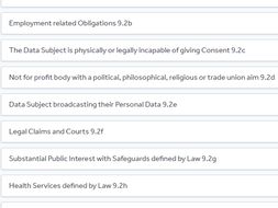 GDPR Conditions for special categories of data 9.2 Bundle 3
