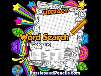 Literacy Word Search Puzzle Activity with Colouring | Wordsearch