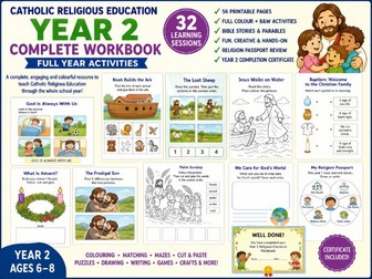 Catholic Religious Education – Year 2 Complete Workbook Full Year Activities