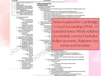 Cambridge A-Level Accounting (9706-A2 Only) Notes