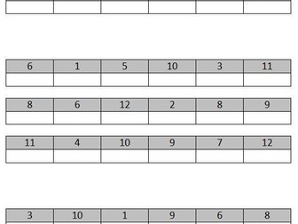 Times Table Test Blank (for any TT)