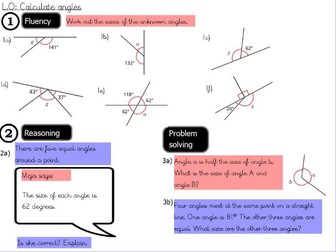 Geometry - Calculate angles - Year 6
